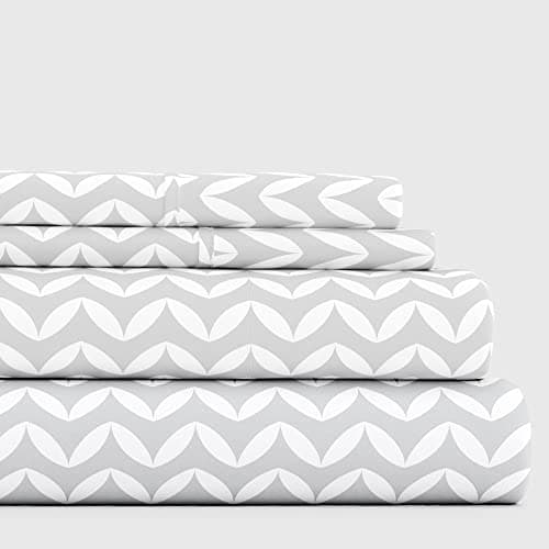 Ultra-Soft Cooling King Bed Sheet Set - Light Blue Vines