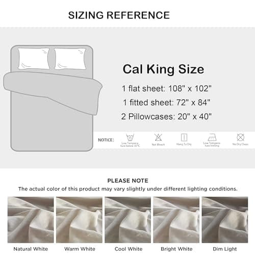 Talasily Queen Size Linen Cotton Sheets, Beige, Deep Pockets