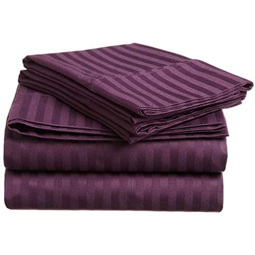 Authentic 1500 Thread Count Egyptian Cotton 4-PC Sheet Set (Queen, Beige Stripe)