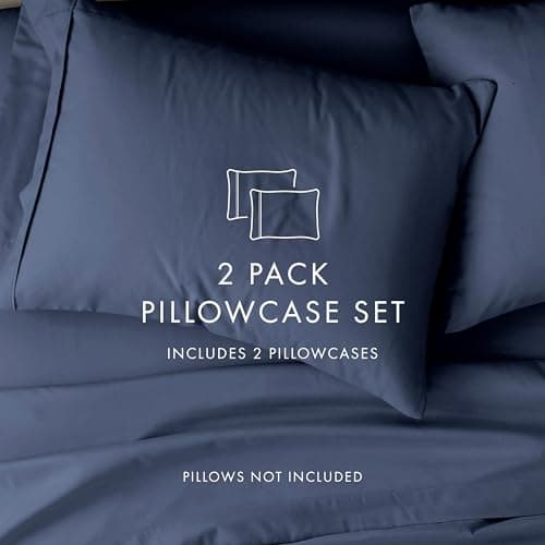 Luxe Queen Size Pillow Covers - Ultra Soft & Navy - Home Decor Gifts