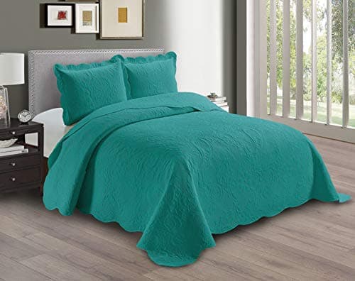 Oversized Beige Linen Plus Embossed Coverlet Bedspread Full/Queen New #Dana
