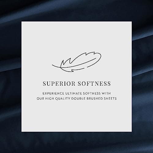 Soft and Cooling Navy Twin Size Bed Sheets - Fits 16 Thick Beds