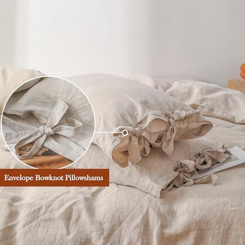 Simple&Opulence 100% Linen King Size Duvet Cover Set with Tie Closures, 3 Pieces Belgian Flax Bedding