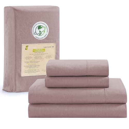 100% Organic Cotton Linen Full-Sheets Set 4-Piece Pure Long Staple Percale Weave Soft Bedding Sheets for Bed