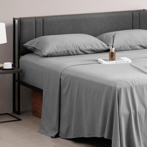 Z-hom Full Size 4-Piece Bed Sheets, Cooling & Breathable, Extra Soft & Wrinkle-Free, Deep Pocket, White