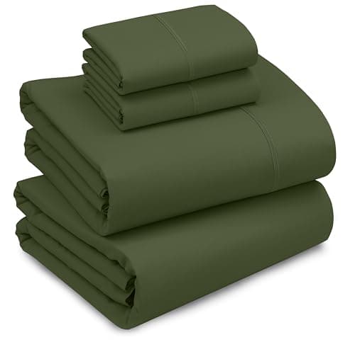RUVANTI Queen Deep Pocket 4PC Cotton Percale Bed Linen Set