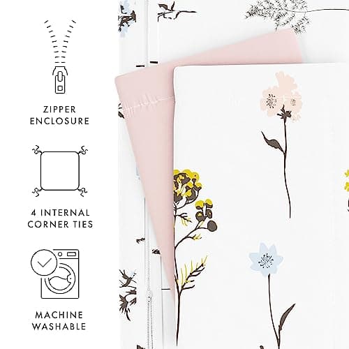 King Size Linen Duvet Cover Set in Pink