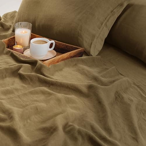 French Linen 2-Piece Bed Pillowcase Set, Earth Oak, Standard - Envelope Closure, European Flax Certified