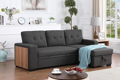 Devion Maison 4-in-1 Convertible L-Shaped Couch with Pull-Out Bed and Storage