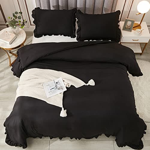 Andency Khaki Queen Comforter Set, 3 Pieces Shabby Chic Bedding