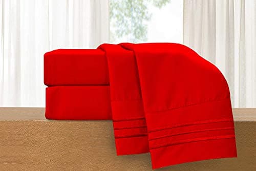Luxury 1500 Thread Count Microfiber 4-Piece Bed Sheet Set - Queen, White