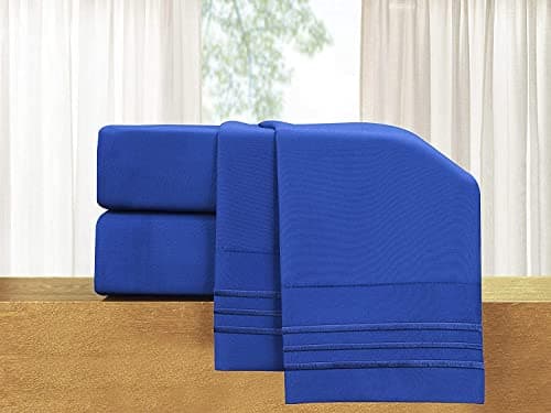 Luxury 1500 Thread Count Microfiber 4-Piece Bed Sheet Set - Queen, White