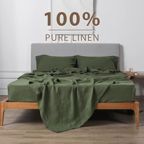 XZ XIFA Green Linen Queen Sheets - Organic Linen for Hot Sleepers - Queen Set (1 Flat, 1 Fitted, 2 Pillowcases)  
XZ XIFA Green Linen Queen Sheets - Breathable and Cooling for Hot Sleepers - Queen Set (1 Flat, 1 Fitted, 2 Pillowcases)  
XZ XIFA Green