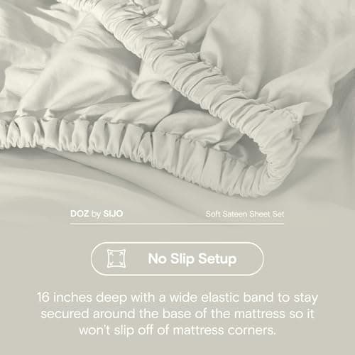 DOZ 100% Long Staple Cotton Sheet Set, Ivory, Cal King