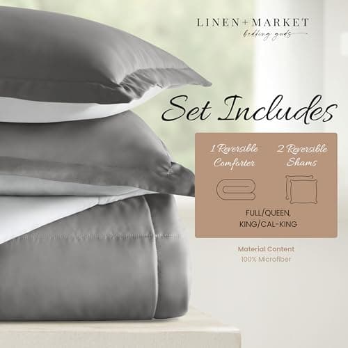 Luxury Reversible King Size Comforter Set with 2 Pillow Shams