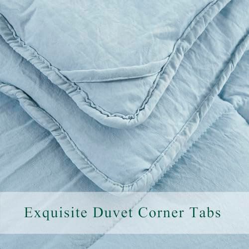 King Size Blue Down Alternative Comforter Set - Reversible Chic Quilt Design