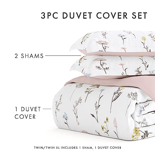 King Size Linen Duvet Cover Set in Pink