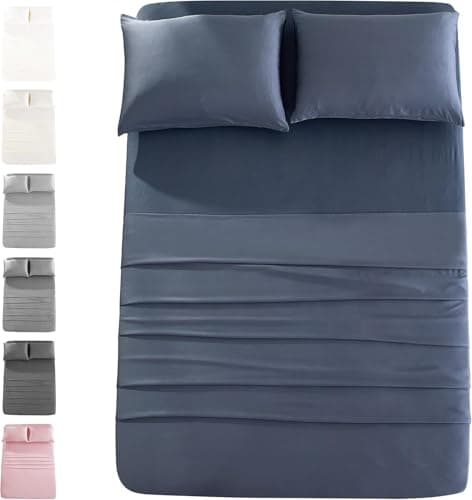 JOMO Cooling Bed Sheets, King Size - Silver Gray, 4 Pack