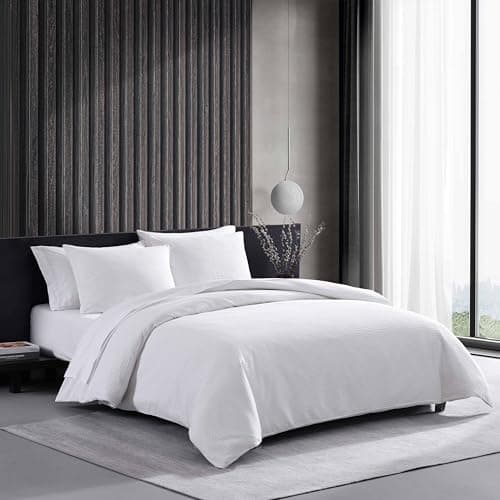 Vera Wang King Duvet Cover & Shams, White Waffle Pique Bedding