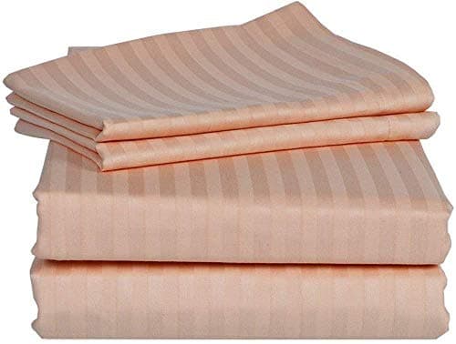 Authentic 1500 Thread Count Egyptian Cotton 4-PC Sheet Set (Queen, Beige Stripe)