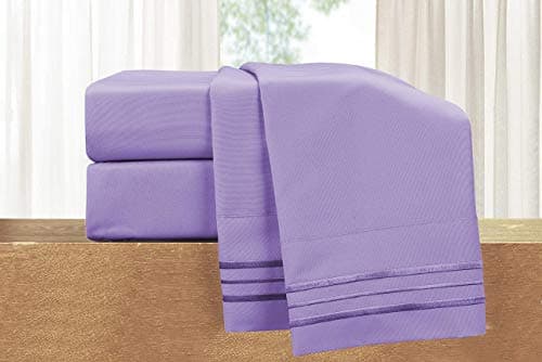 Luxury 1500 Thread Count Microfiber 4-Piece Bed Sheet Set - Queen, White
