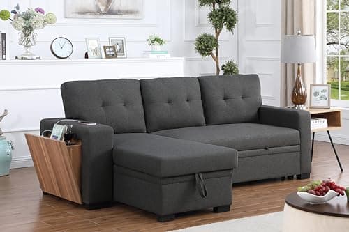 Devion Maison 4-in-1 Convertible L-Shaped Couch with Pull-Out Bed and Storage