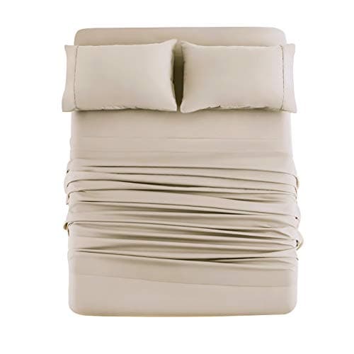 Mohap 1800 Thread Count Double Brushed Microfiber Bed Sheet Set - Full Gray