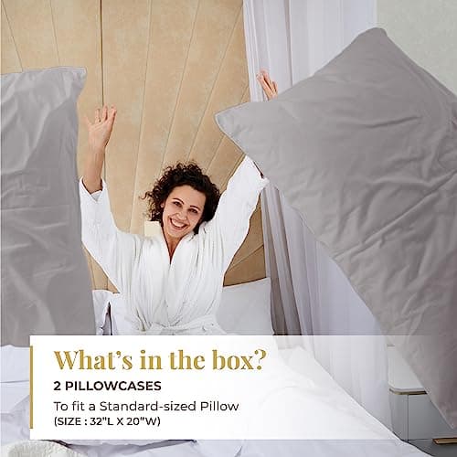 Luxury Cotton Pillowcase Set - Soft 400 Thread Count Sateen Weave Covers for Hotels, Homes, Hospitals