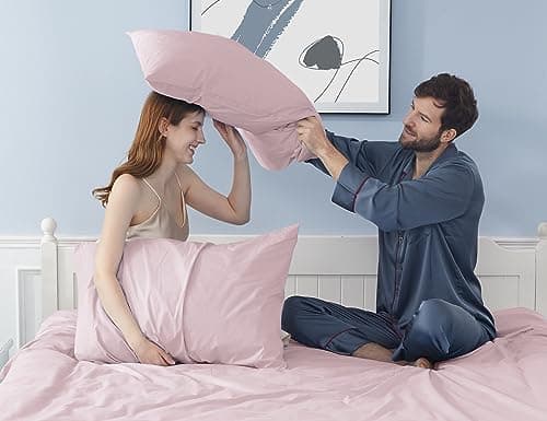 Light Pink King Size Pillow Cases Set of 2, 20 by 40 inches
