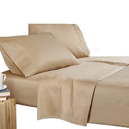 Soft 100% Natural Cotton 550-TC Full Size Sheets (Stripe, Light Blue)