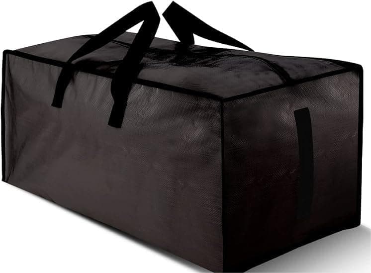 Heavy Duty Black 8 Pack Water-Resistant Storage Totes with Zippers & Handles