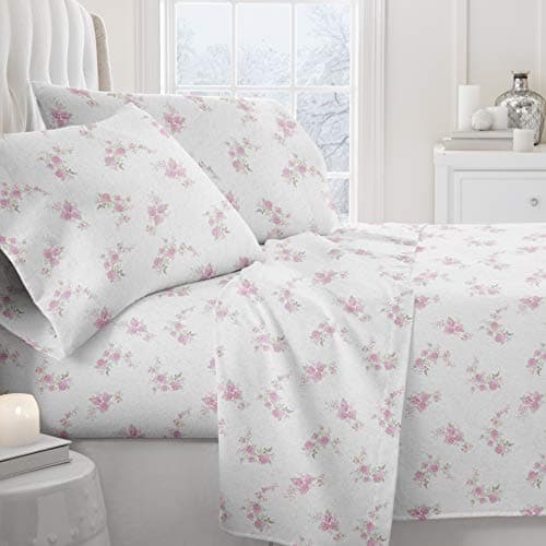 Ultra-Soft Pink Rose Full Bed Sheet Set - Enhanced Sleep Experience for Full Size Bed