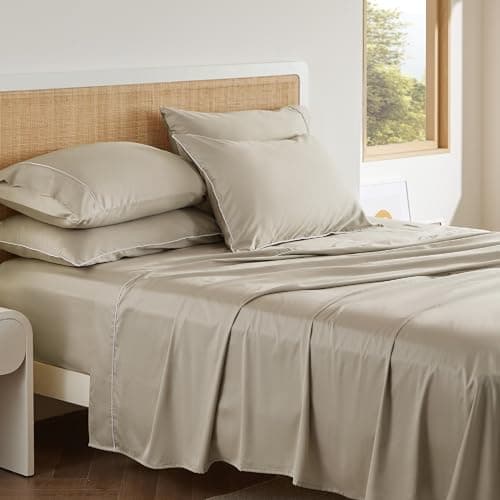 Breathable Cooling 100% Cotton Full Size Sheets with Deep Pocket