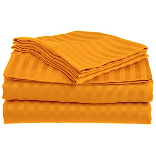 Authentic 1500 Thread Count Egyptian Cotton 4-PC Sheet Set (Queen, Beige Stripe)