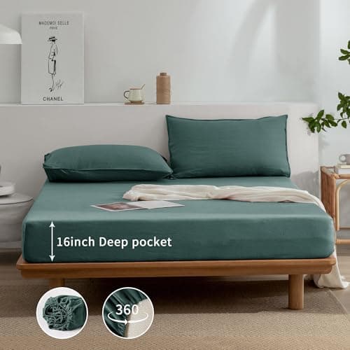 EVERLY Stone-Washed French Linen Sheets, King Size - Aqua
