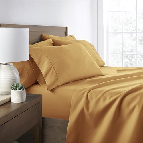 Linen Market Ultra Comfortable & Breathable Cooling Full Sheet Set - Deep Pocket & Wrinkle-Free - Fits 16" Mattress - Oeko-TEX Certified - Gold  
Linen Market Extra Soft & Ultra Comfortable Full Sheet Set - Deep Pocket & Breathable Cooling - Fits 16"
