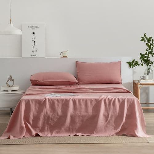 EVERLY Stone-Washed French Linen Sheets, King Size - Aqua