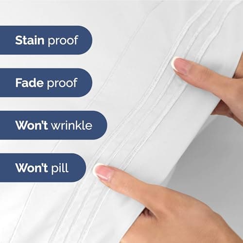 Hotel Luxury Durable 4-Piece Sheet Set - Extra Soft & Cooling - Bright White Oeko-Tex Sheets