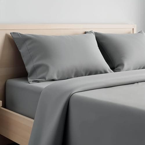 YSSOA Blue Hotel Luxury 4 Piece Bed Sheet Set with Deep Pockets