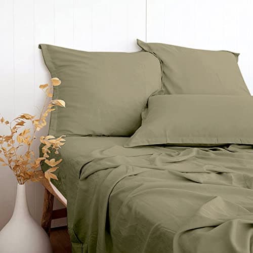 Charcoal Grey Bamboo Rayon & Linen Bed Sheets King Size, Soft & Breathable