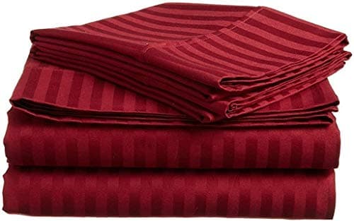 Authentic 1500 Thread Count Egyptian Cotton 4-PC Sheet Set (Queen, Beige Stripe)