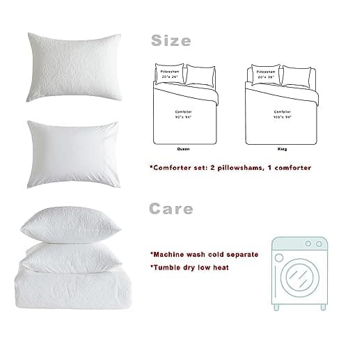 Vintage Stone Washed Cotton Queen Comforter & Pillowshams Set