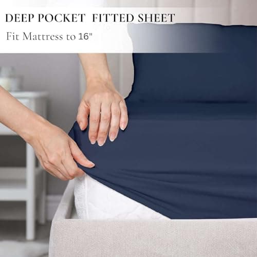 Queen Size 100% Egyptian Cotton Sheet Set - Deep Pockets - Royal Blue