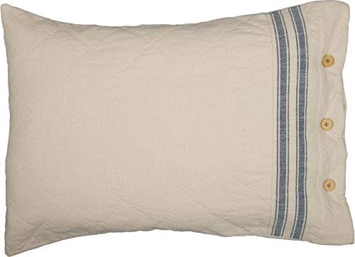 Piper Classics Blue Ticking Stripe Pillow Sham, Standard Size