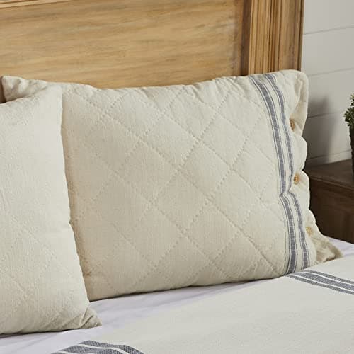 Piper Classics Blue Ticking Stripe Pillow Sham, Standard Size