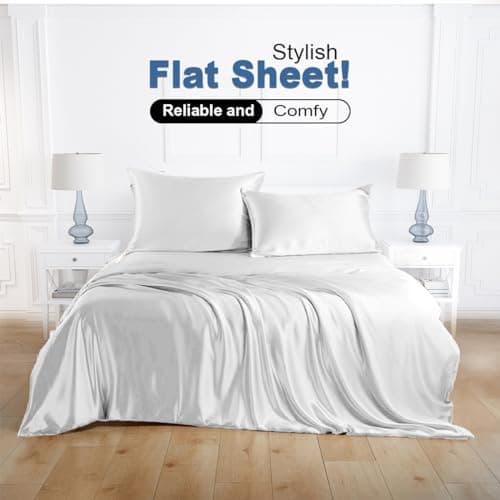 Hotel Quality Lilac Silk Satin Sheet Set | Cal King | Fitted & Flat Sheets | Pillowcases | Silky Soft