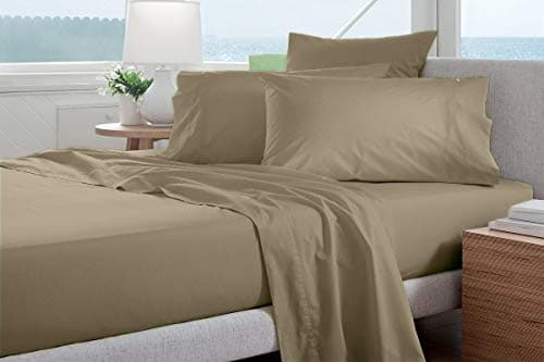 Authentic 1500 Thread Count Egyptian Cotton 4-PC Sheet Set (Queen, Beige Stripe)
