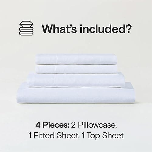Sijo Stone Washed Organic French Linen Bed Sheet Set, GOTS Certified (Queen)