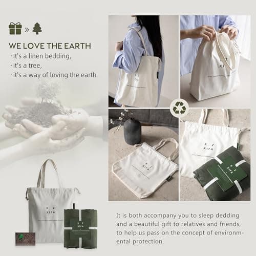 XZ XIFA Green Linen Queen Sheets - Organic Linen for Hot Sleepers - Queen Set (1 Flat, 1 Fitted, 2 Pillowcases)  
XZ XIFA Green Linen Queen Sheets - Breathable and Cooling for Hot Sleepers - Queen Set (1 Flat, 1 Fitted, 2 Pillowcases)  
XZ XIFA Green