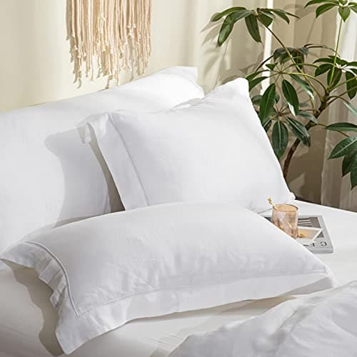 Simple&Opulence Queen Size Natural Linen Duvet & Pillow Shams Set